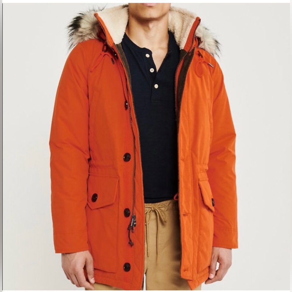 Abercrombie & Fitch Ultra Down Parka Abercrombie Orange XS